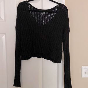 Forever 21 Navy Cropped Sweater Size M